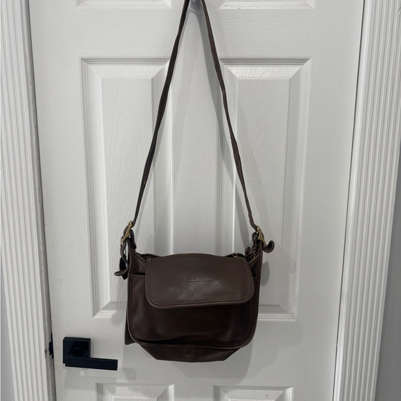 Coach Handbags - Coach Dark Brown Leather Crossbody Bag